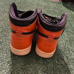 Shattered Backboard 1s Kids Orange and Black Sneakers